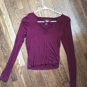 Long sleeve cut out shirt